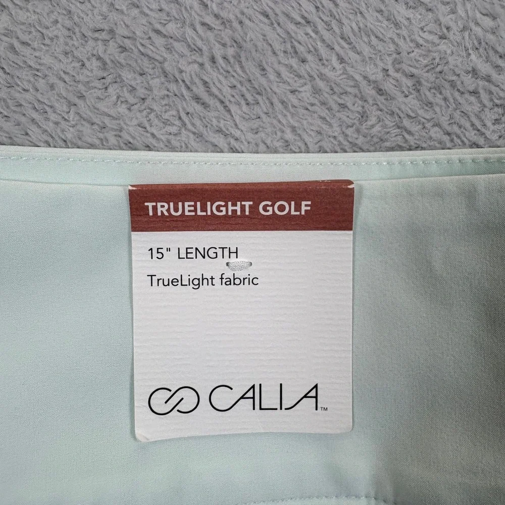 Calia TrueLight Golf Skort Mint‎ Green Pleated Striped 15 Inch Womens 16 NEW